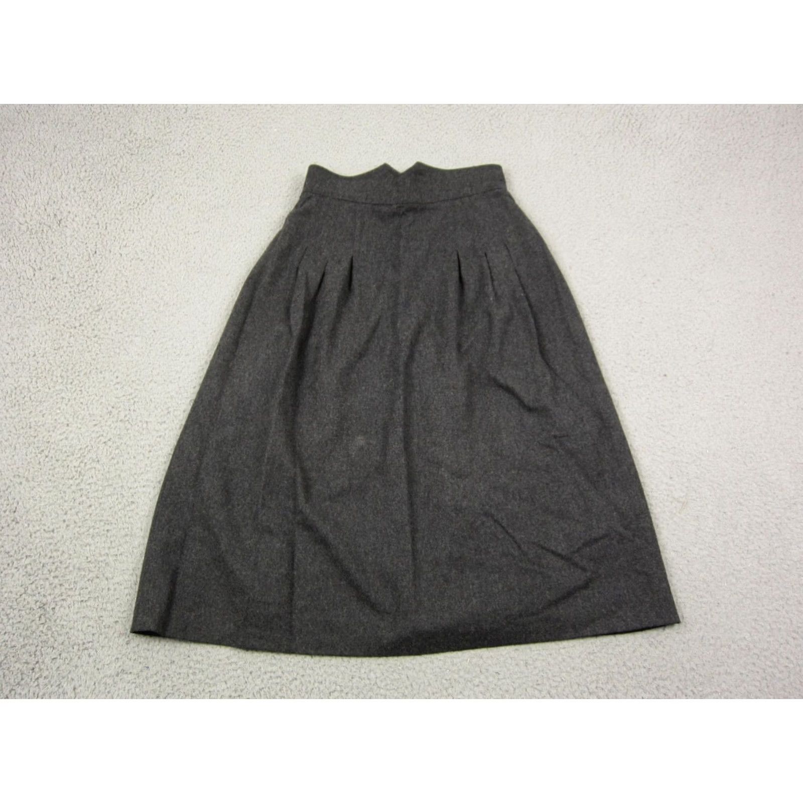 Vintage Vintage Bice Skirt 11 Gray A-Line Midi Pleated Career Classic Mod 60s 70s Size 32" / US 10 / IT 46 - 2 Thumbnail