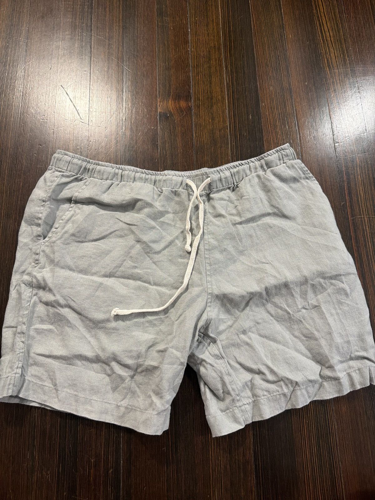 Alex Crane Alex Mill light blue linen drawstring shorts Size US 34 / EU 50 - 3 Thumbnail