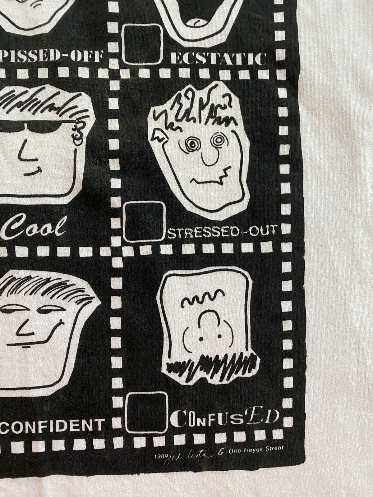 Vintage Vintage ‘89 Mood Check Many Moods Comic Single Stitch Tee Size US XL / EU 56 / 4 - 6 Thumbnail