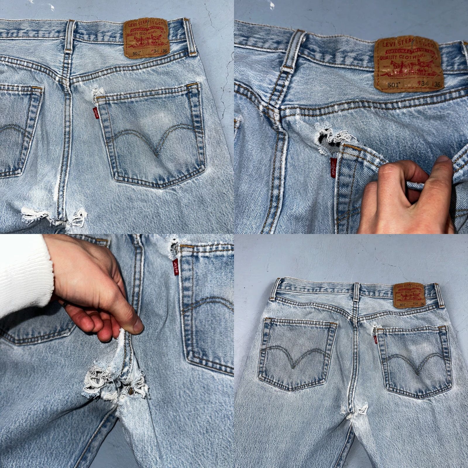 Levi's VINTAGE Levi's 501 Jeans Straight Mens Jeans 34x36 Blue 90s USA 501 Series Size US 34 / EU 50 - 10 Thumbnail