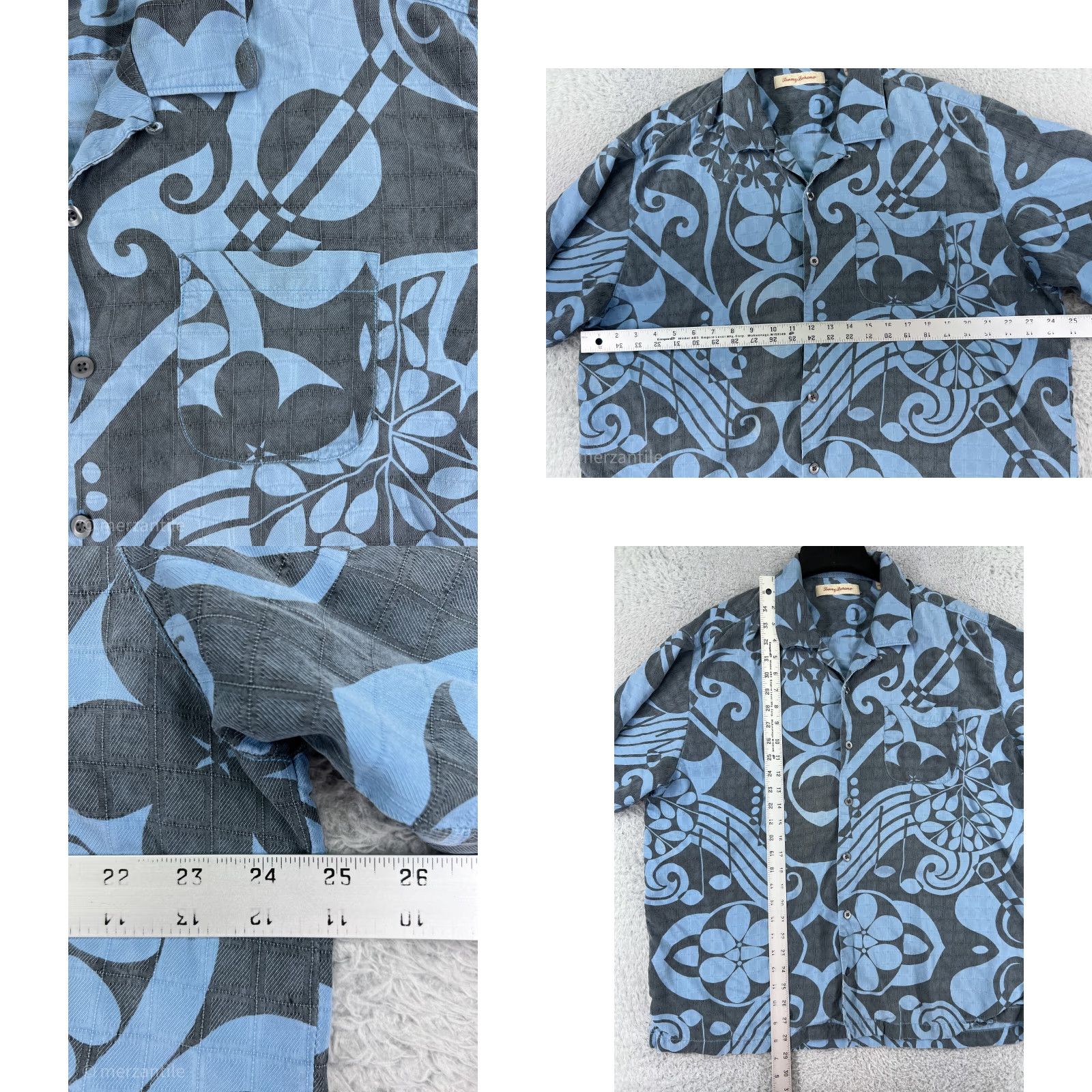 Tommy Bahama Tommy Bahama Shirt Mens Large Blue Floral Silk Hawaiian Button-Up Beach Resort Aloha Short Sleeve Mens Size US L / EU 52-54 / 3 - 8 Thumbnail
