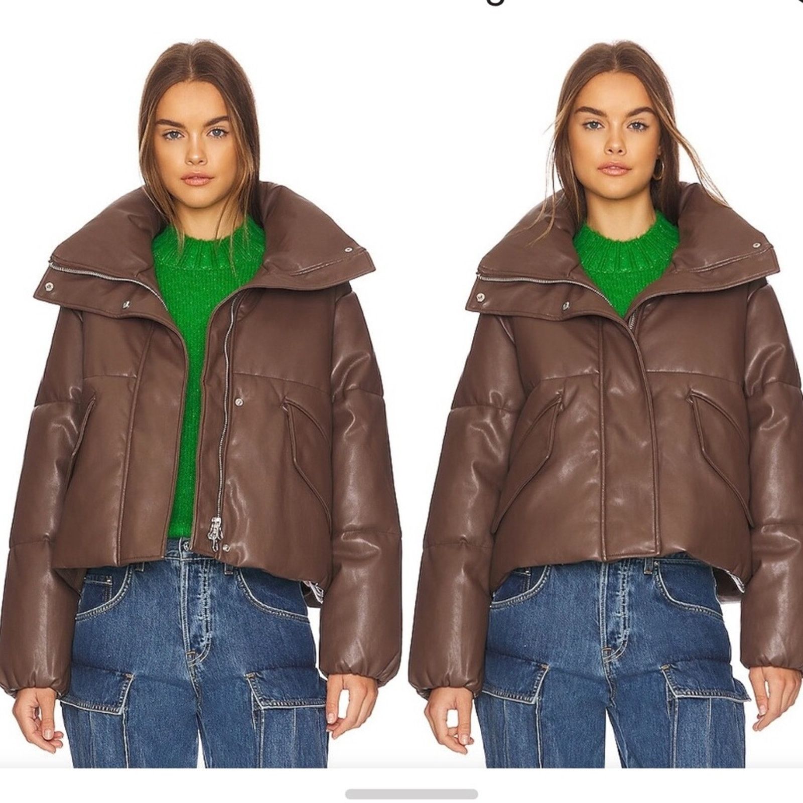 image of Pistola Donovan Swing Puffer Jacket NWT In Medium in Brown, Women's