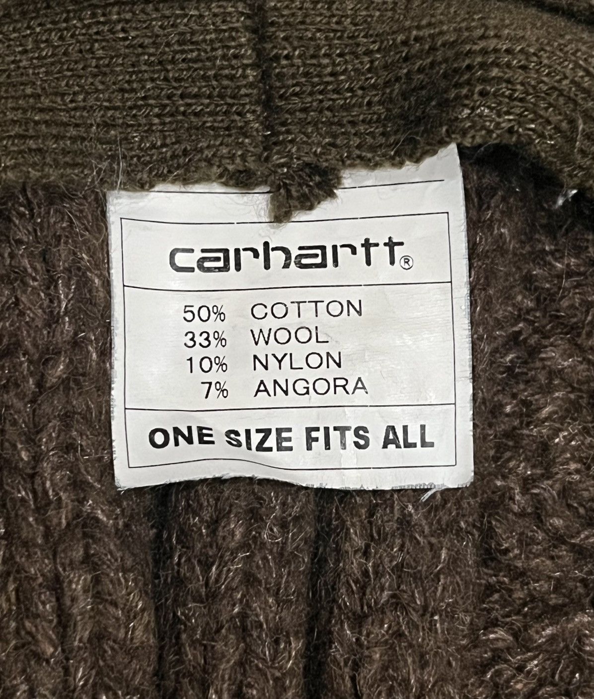Carhartt Carhartt Brown Knit Flat Cap - Angora Blend Cable Pattern Size ONE SIZE - 7 Thumbnail