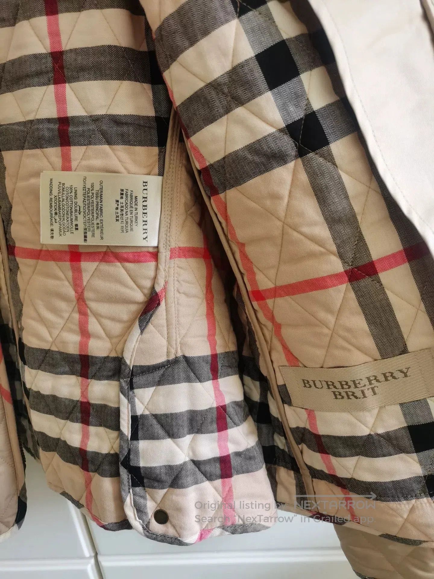 Burberry Burberry Beige Quilted Slim Jacket. Size US L / EU 52-54 / 3 - 6 Thumbnail
