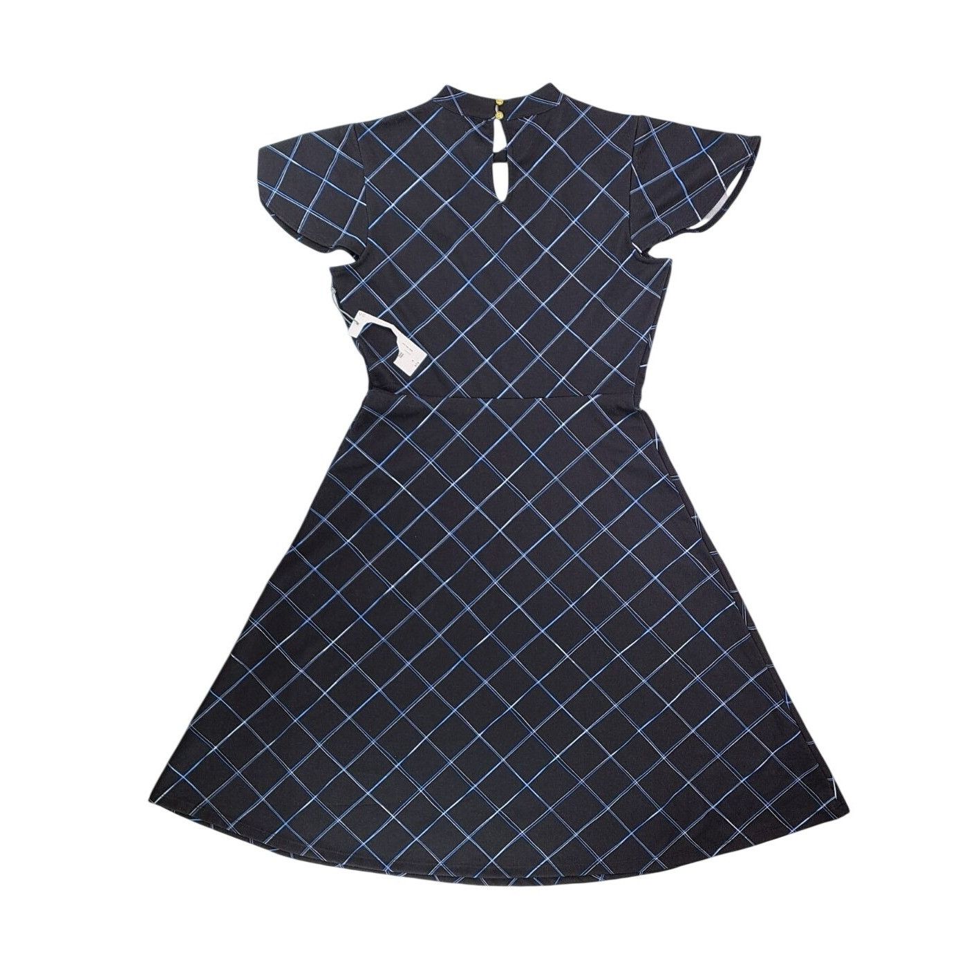 Liz Claiborne Liz Claiborne Black Plaid Square Fit Flare Dress Women Sz 6 Size M / US 6-8 / IT 42-44 - 3 Thumbnail
