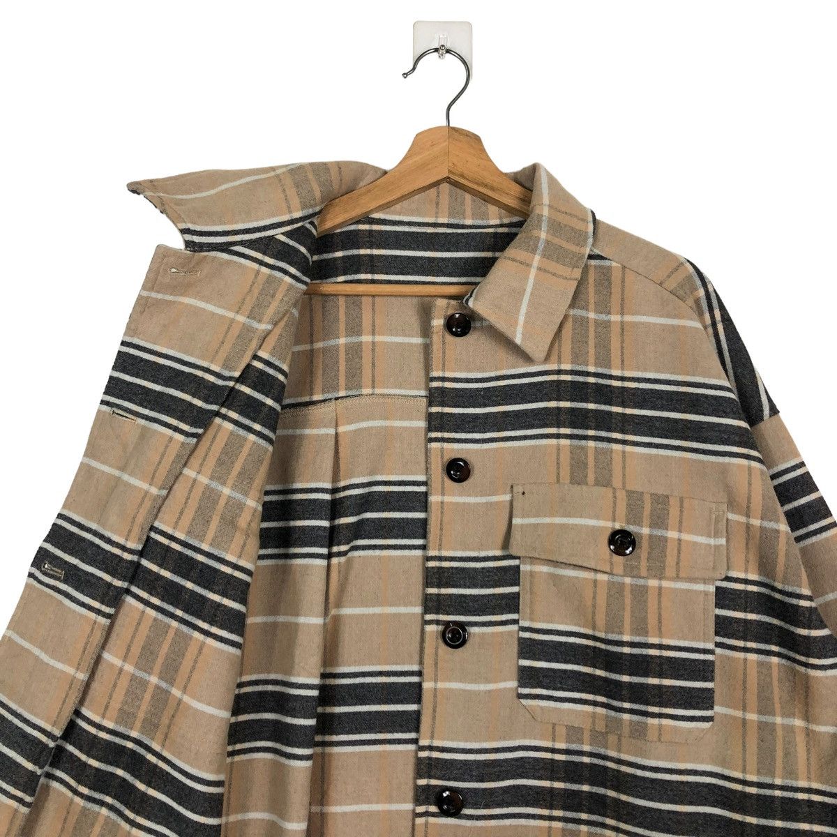 Flannel × Japanese Brand 🔥90’s Vintage Flannel Jacket Tartan Design GU Issey Miyake Size US XL / EU 56 / 4 - 11 Thumbnail