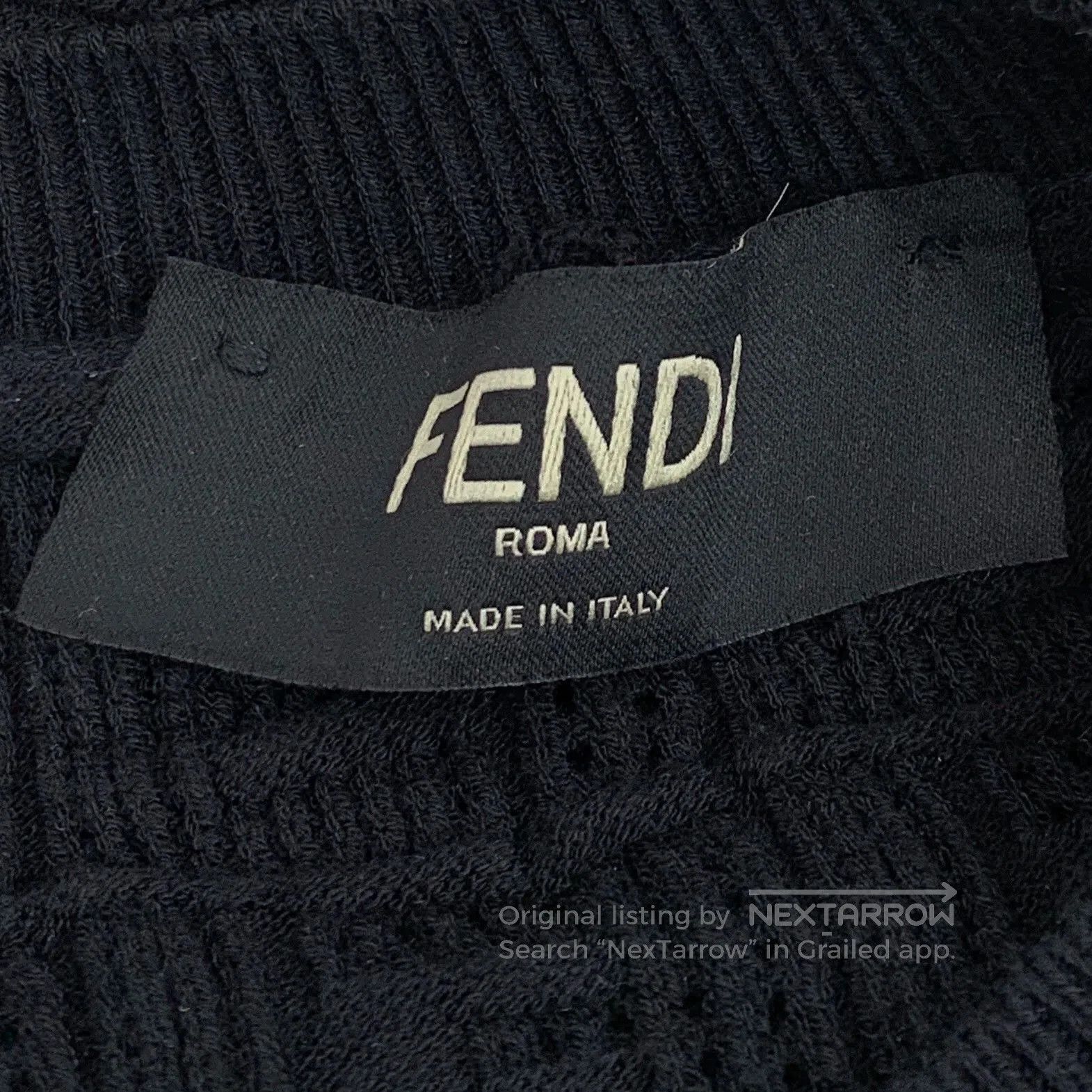 Fendi fendi black logo knit long sleeve sweater. Size US L / EU 52-54 / 3 - 6 Thumbnail