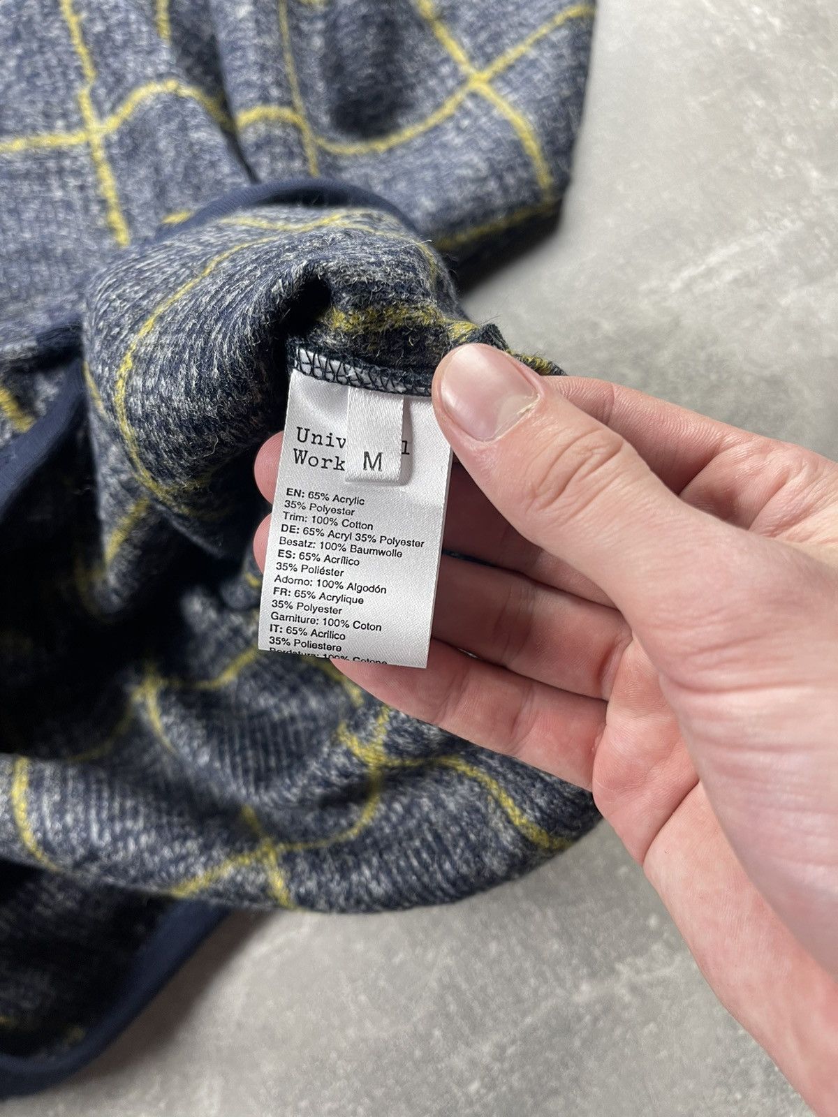 Universal Works Universal Works Bari Fleece Cardigan Navy Windowpane Check Size US M / EU 48-50 / 2 - 9 Thumbnail