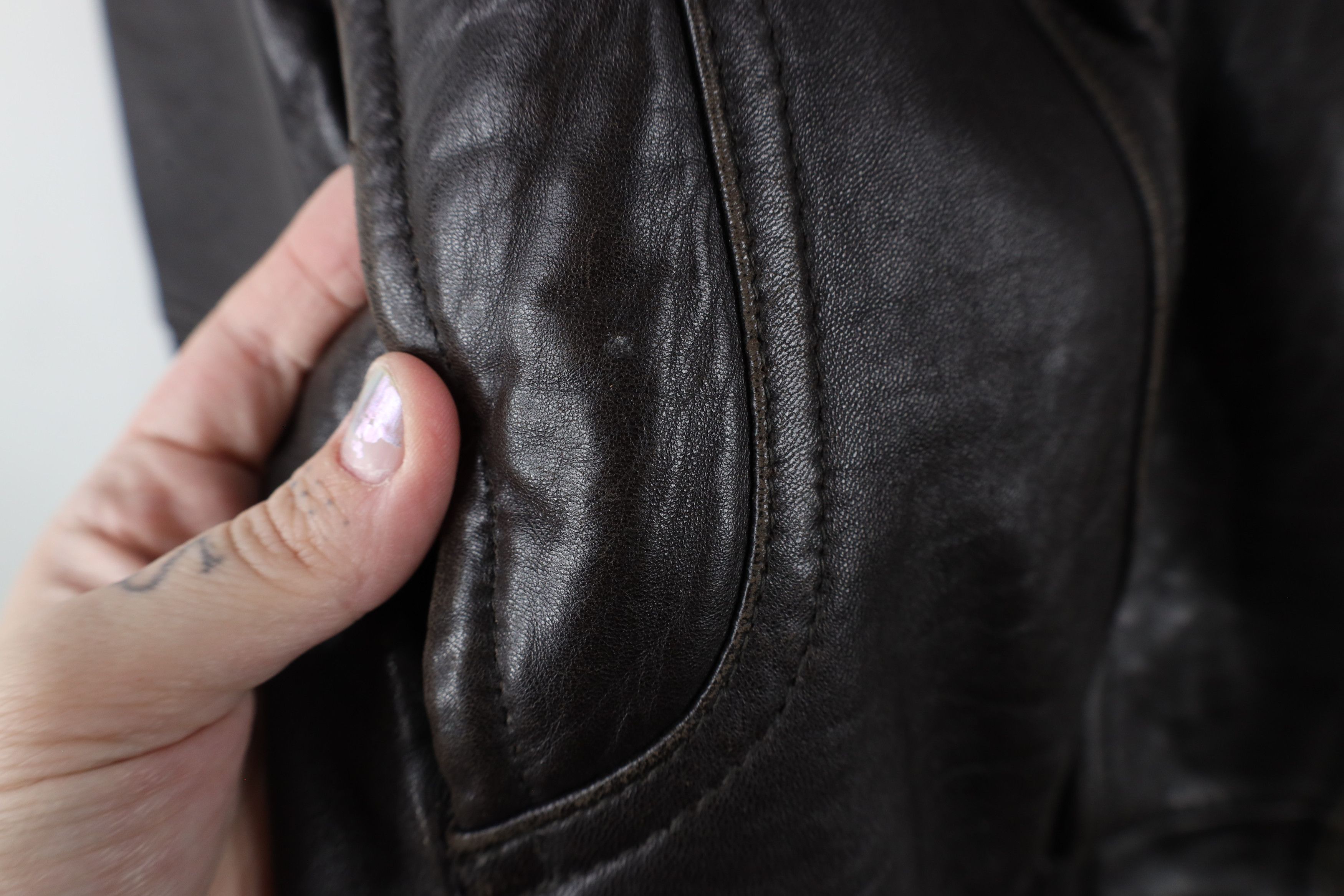 Vintage Vintage 90s Streetwear Leather Flight Bomber Jacket Brown Size US XL / EU 56 / 4 - 6 Thumbnail