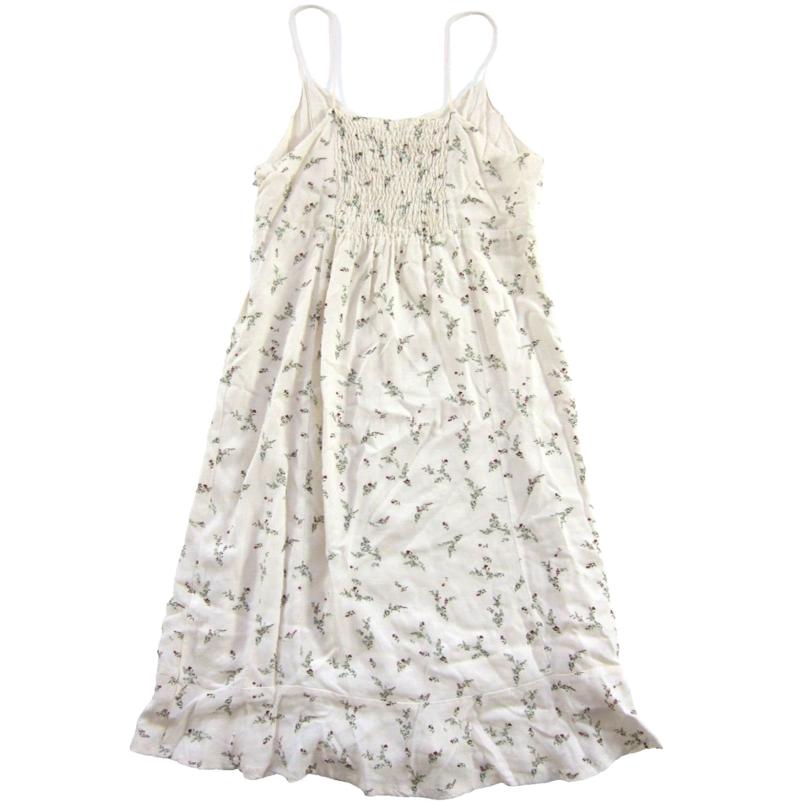 Vintage VINTAGE b.young The Collection Ivory Green Red Floral Spaghetti Strap Tank Slip Dress 2 Size XS / US 0-2 / IT 36-38 - 2 Thumbnail