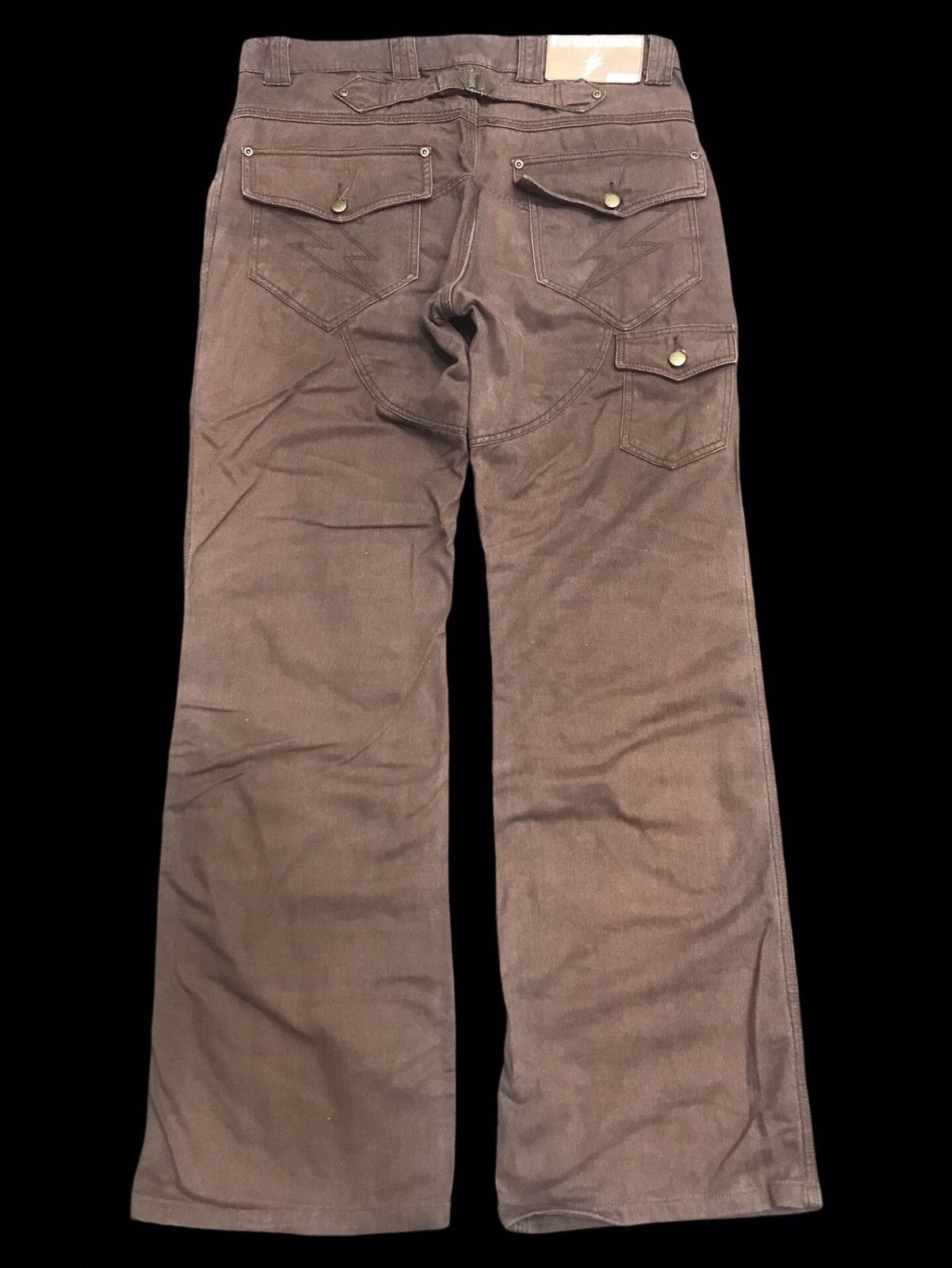 Japanese Brand 💥FLARE💥AIR FISH BIKER DOUBLE KNEE MULTIPOCKETS PANT F360 Size US 33 - 2 Thumbnail