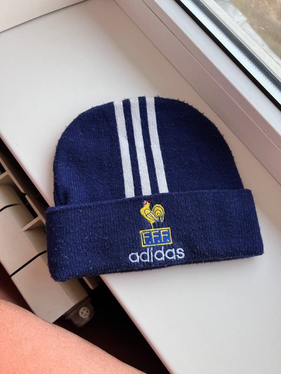Adidas × Vintage Vintage Adidas FFF France 1998 Beanie Hat Winter Streetwear Size ONE SIZE - 1 Thumbnail