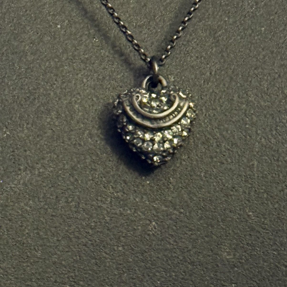 Juicy Couture Vintage Juicy Couture dark silver pave heart pendant necklac Size ONE SIZE - 6 Thumbnail