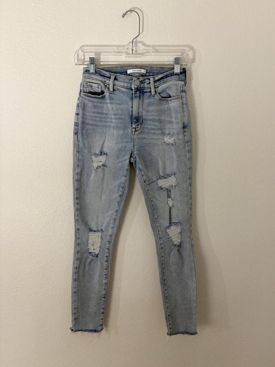 Pacsun PacSun Light Blue Distressed Skinny Jeans Size 25" / US 0 / IT 36 - 1 Thumbnail