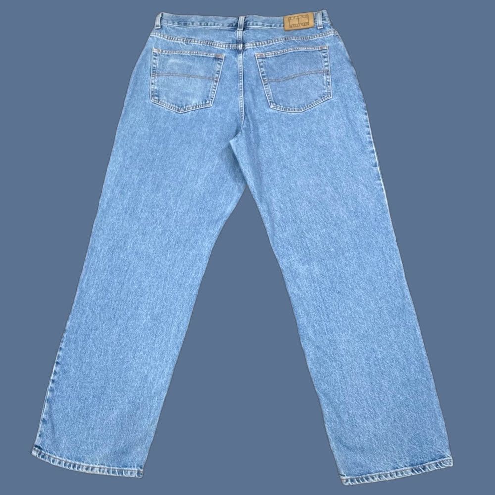 Tommy Hilfiger VINTAGE Tommy Hilfiger Jeans Straight Mens 39x33 Blue Denim 5 Pocket Hip Hop Y2K DITTO JYD Size US 39 - 1 Thumbnail