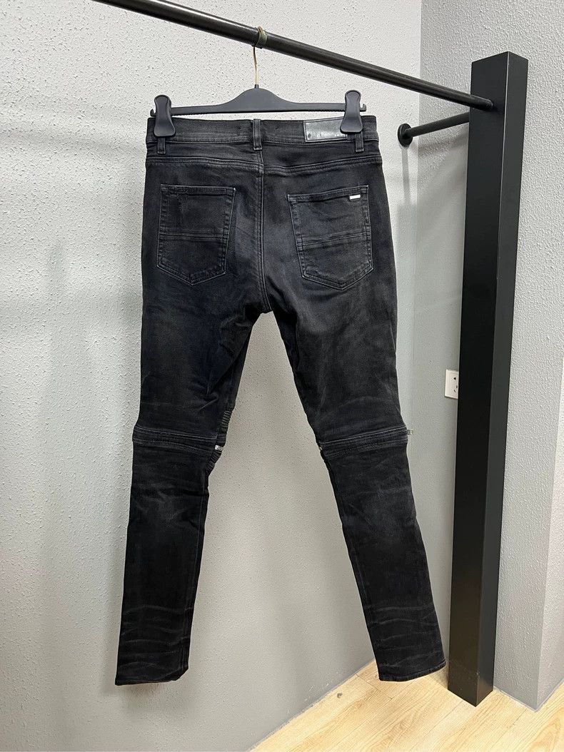 Amiri Amiri MX2 Black Zip Motorcycle Jeans-2506 Size US 31 - 2 Thumbnail