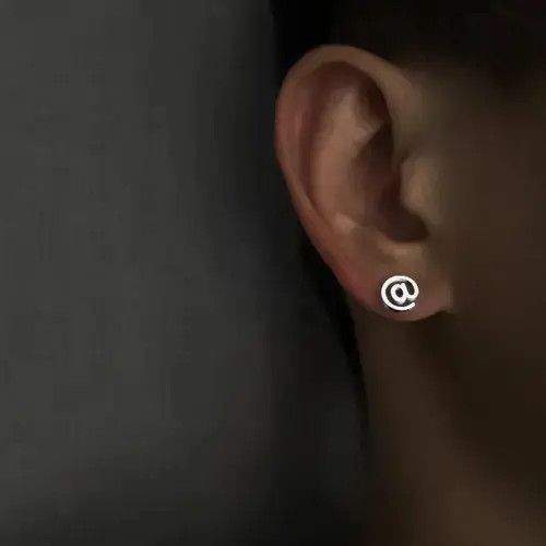 Jewelry × Sterling Silver 925 Silver Plated Symbol Stud Earrings for Men Women Size ONE SIZE - 1 Thumbnail