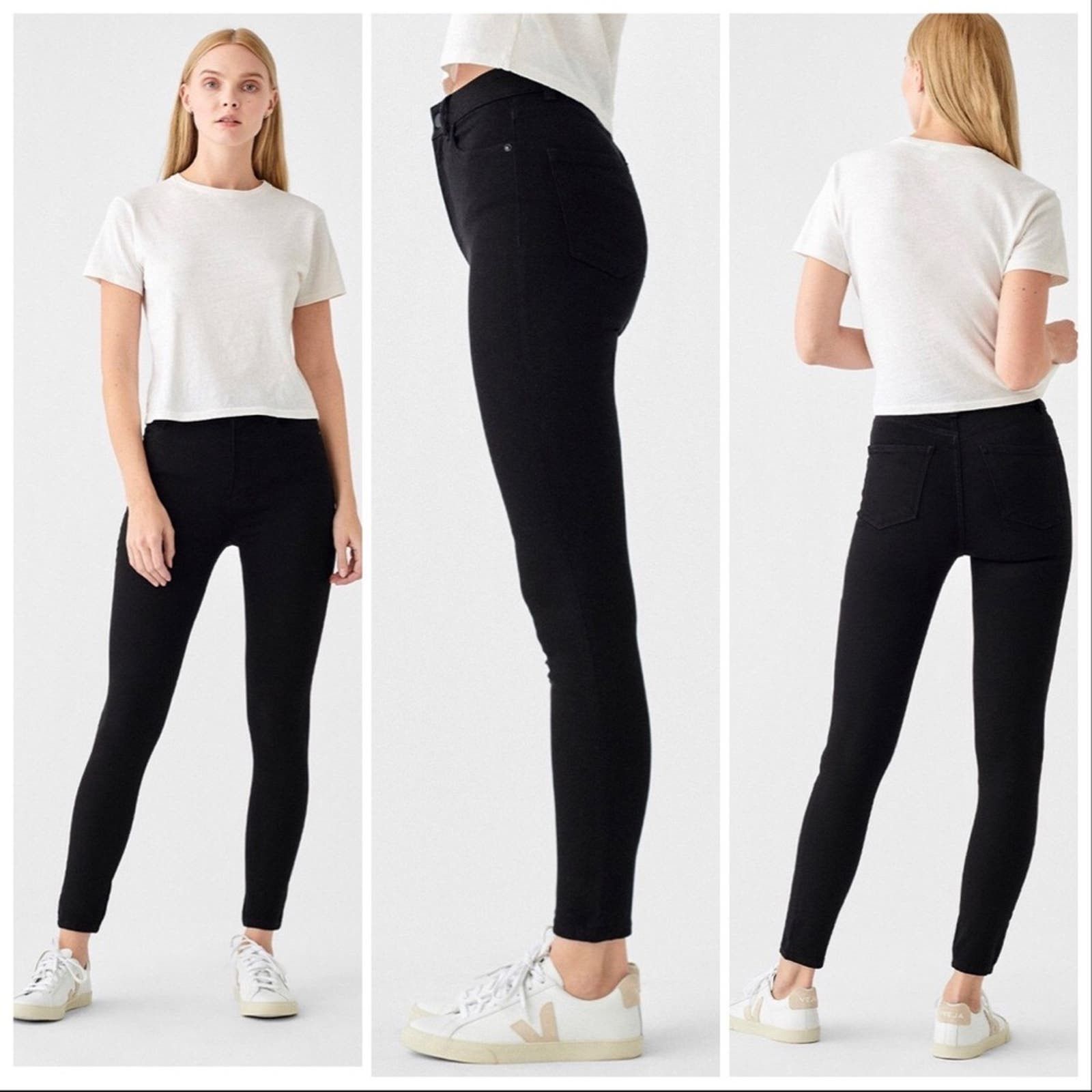 image of Dl1961 Farrow Hail High Rise Black Skinny Denim Jeans 28, Women's