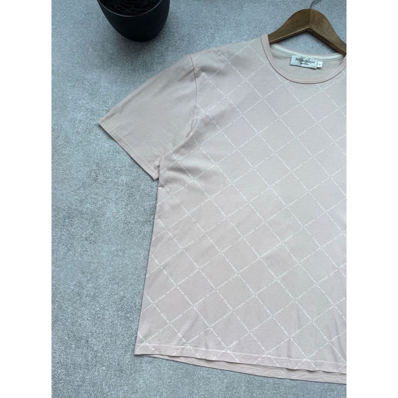 Yves Saint Laurent VINTAGE Yves Saint Laurent YSL Monogram T-Shirt Crew Neck Short Sleeve Men L Peach 90s Designer Luxury Size US L / EU 52-54 / 3 - 4 Thumbnail