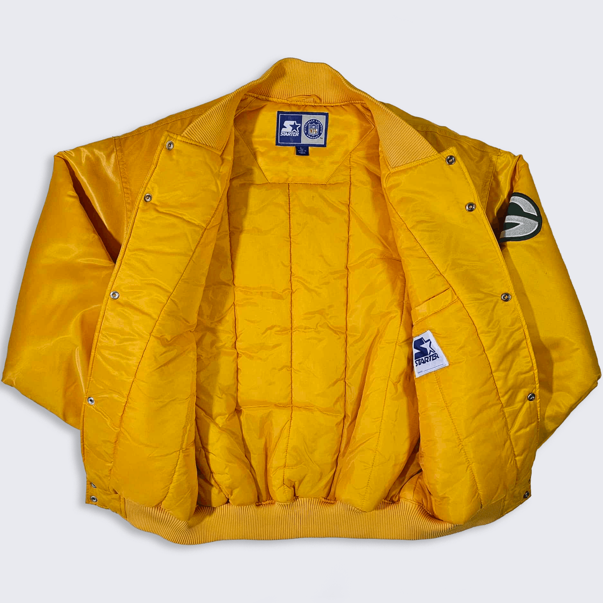 NFL Green Bay Packers Vintage 90s Starter Satin Bomber Jacket Size US L / EU 52-54 / 3 - 3 Thumbnail