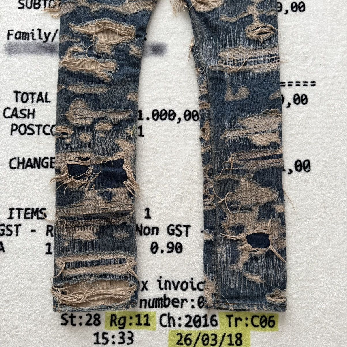 Undercover AW05 “Arts & Crafts” 85 Distressed Denim Size US 31 - 11 Thumbnail