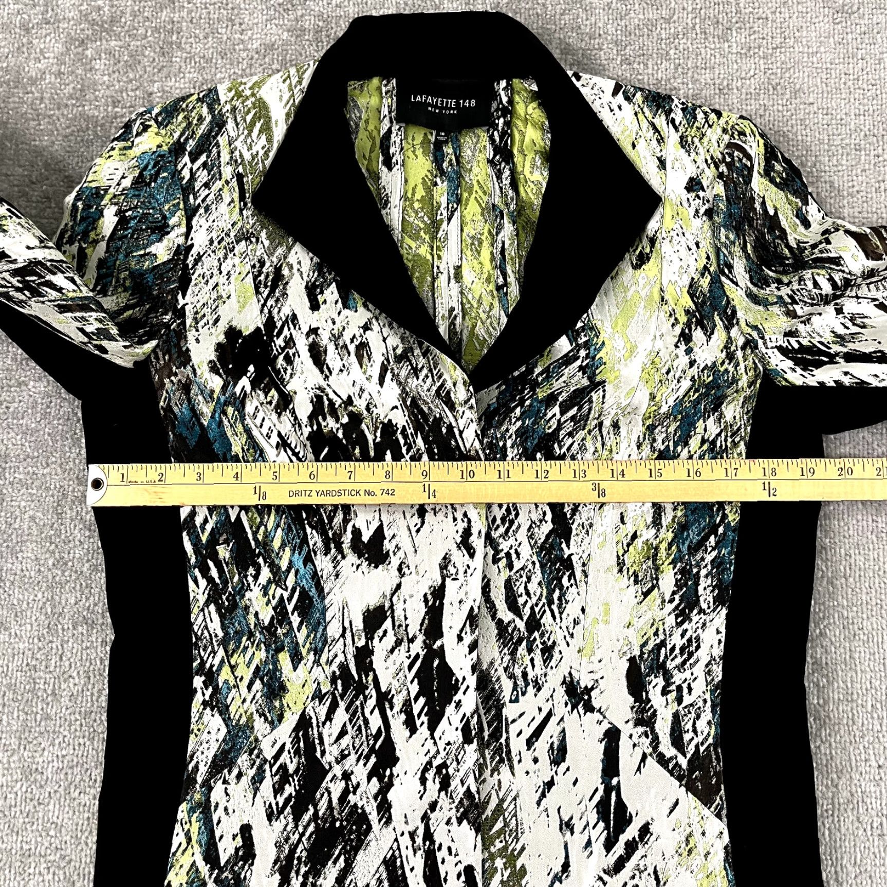 Vintage LAFAYETTE 148 NEW YORK Jacket Womens Size 10 100% Silk Abstract Art Blazer Snap Size L / US 10 / IT 46 - 5 Thumbnail