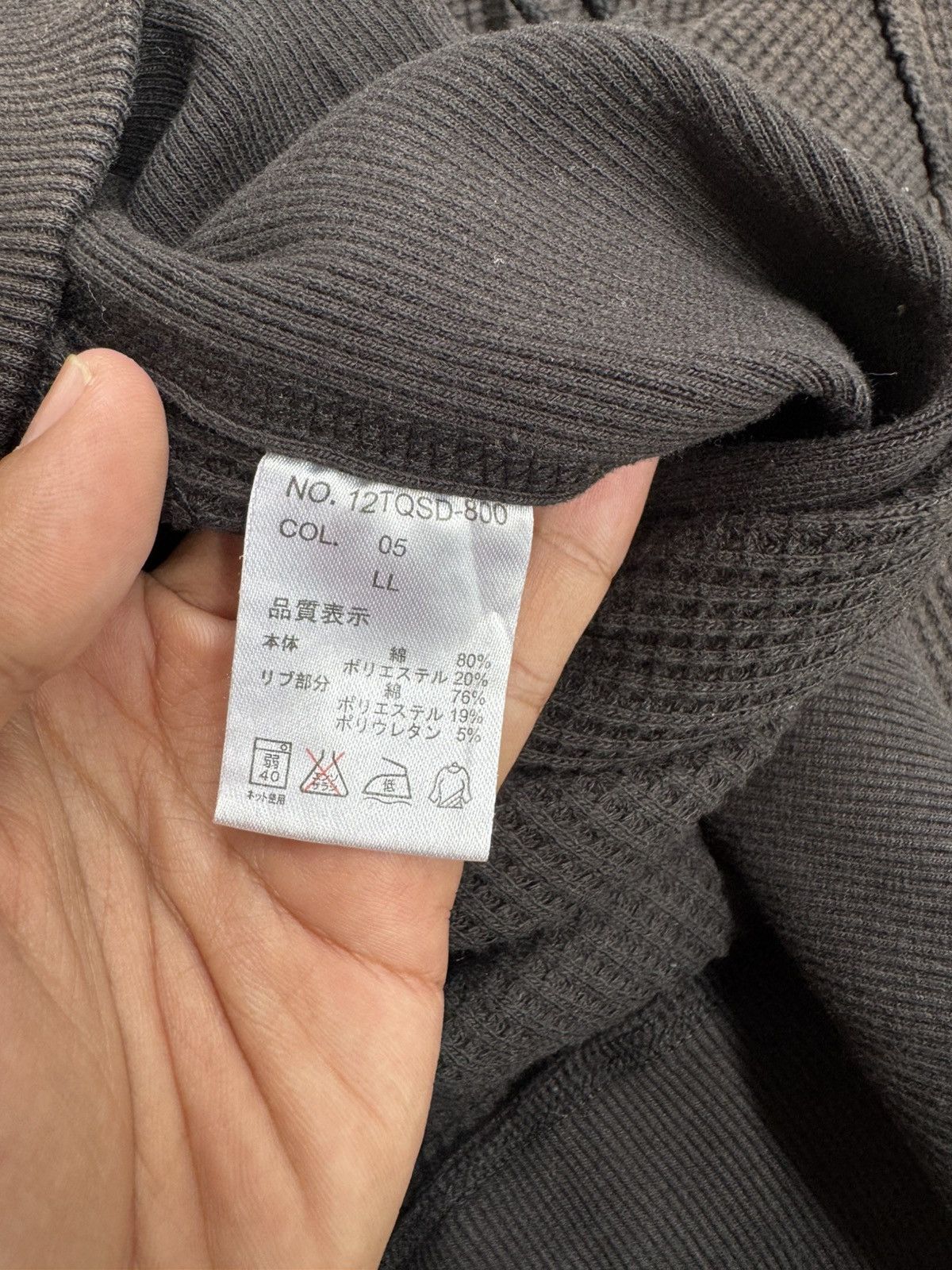 semanticdesign BLACK THERMAL WAFFLE-KNIT ZIP UP HOODIE BY SEMANTIC DESIGN Size US L / EU 52-54 / 3 - 8 Thumbnail