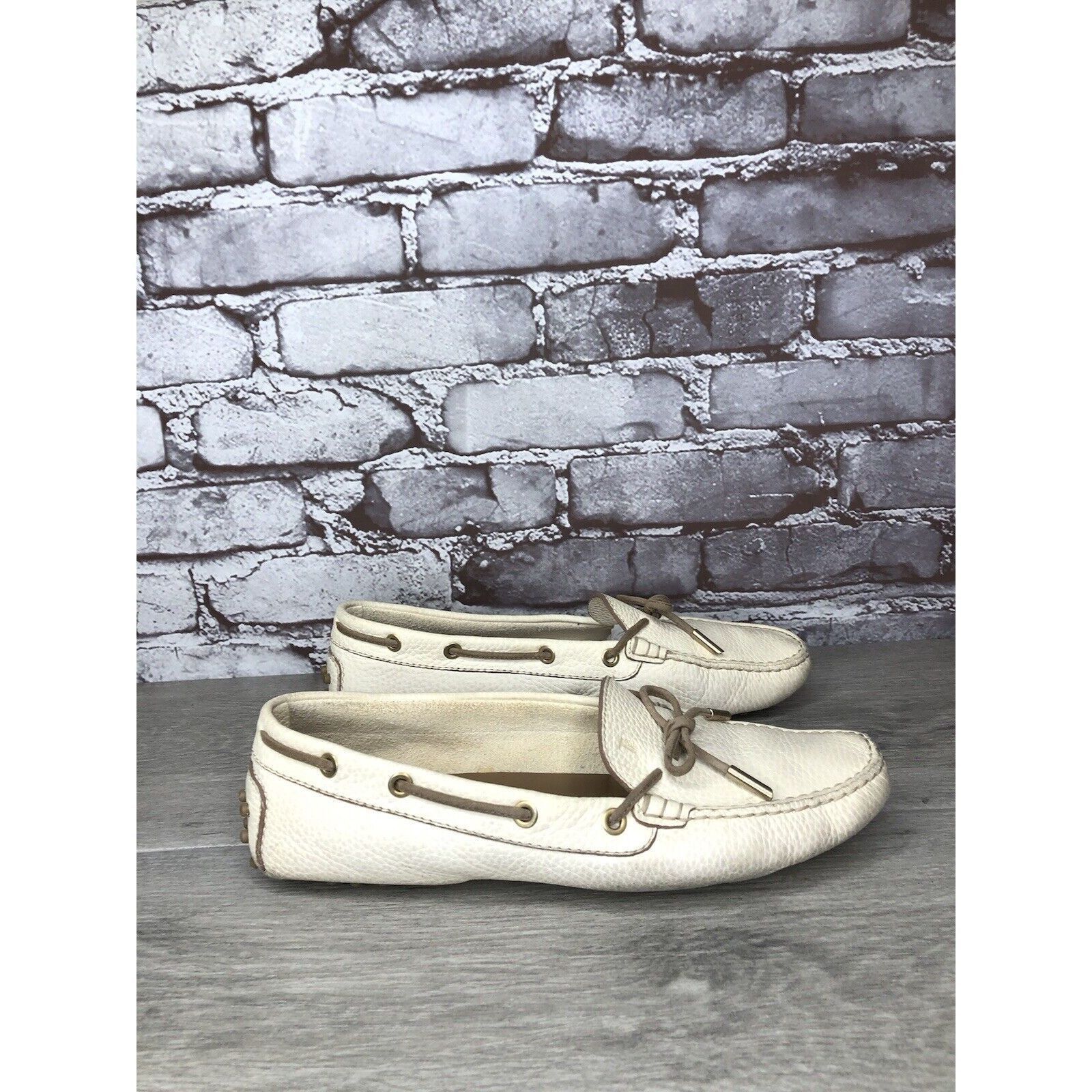Tod's Tod’s Ivory Cream Leather Gommino Driving Moccasin Shoes Wom Size US 9.5 / IT 39.5 - 3 Thumbnail