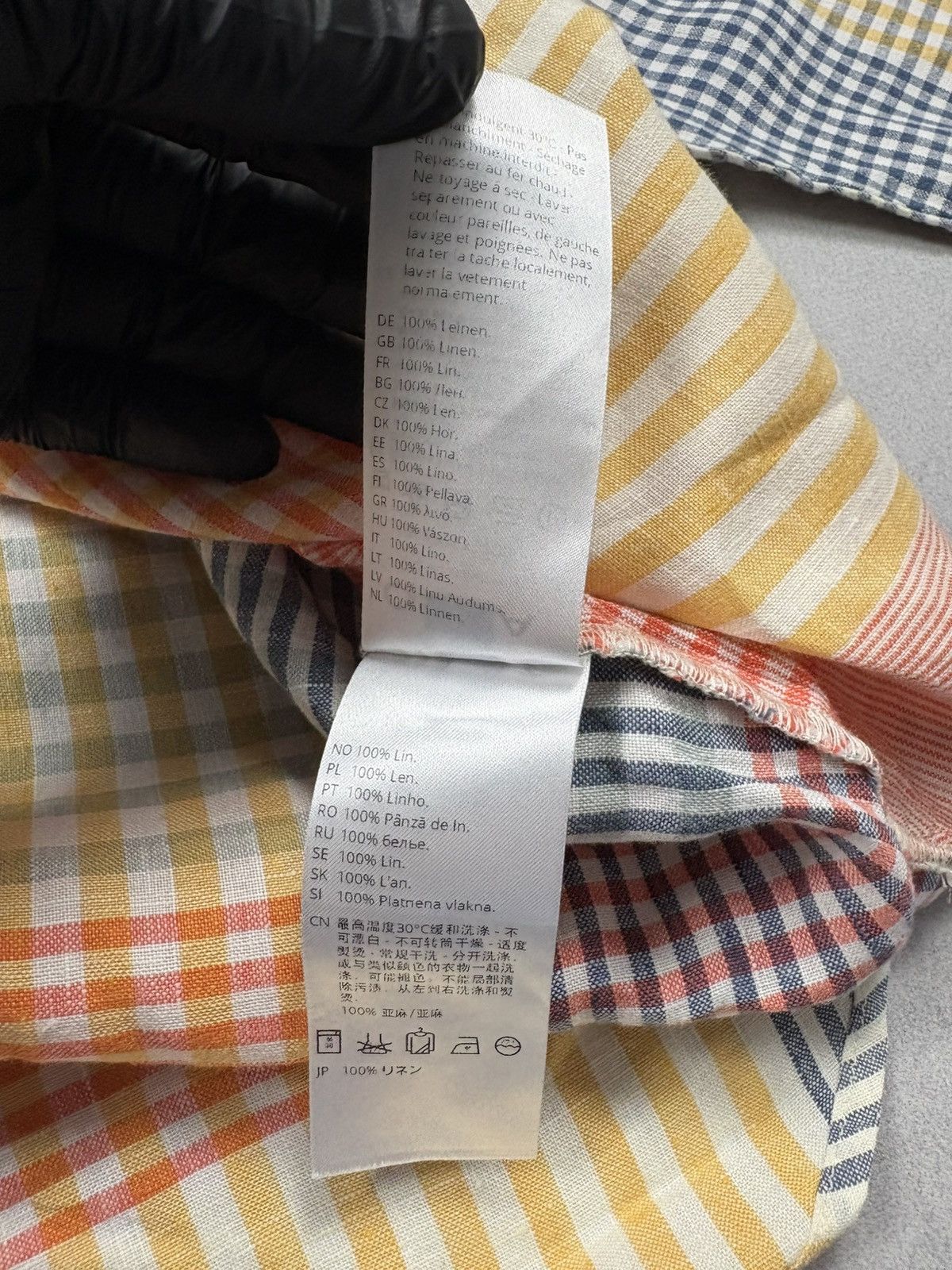 OSKA Oska Linen Patchwork Oversized Blouse Multicolor Check Shirt Size S / US 4 / IT 40 - 12 Thumbnail