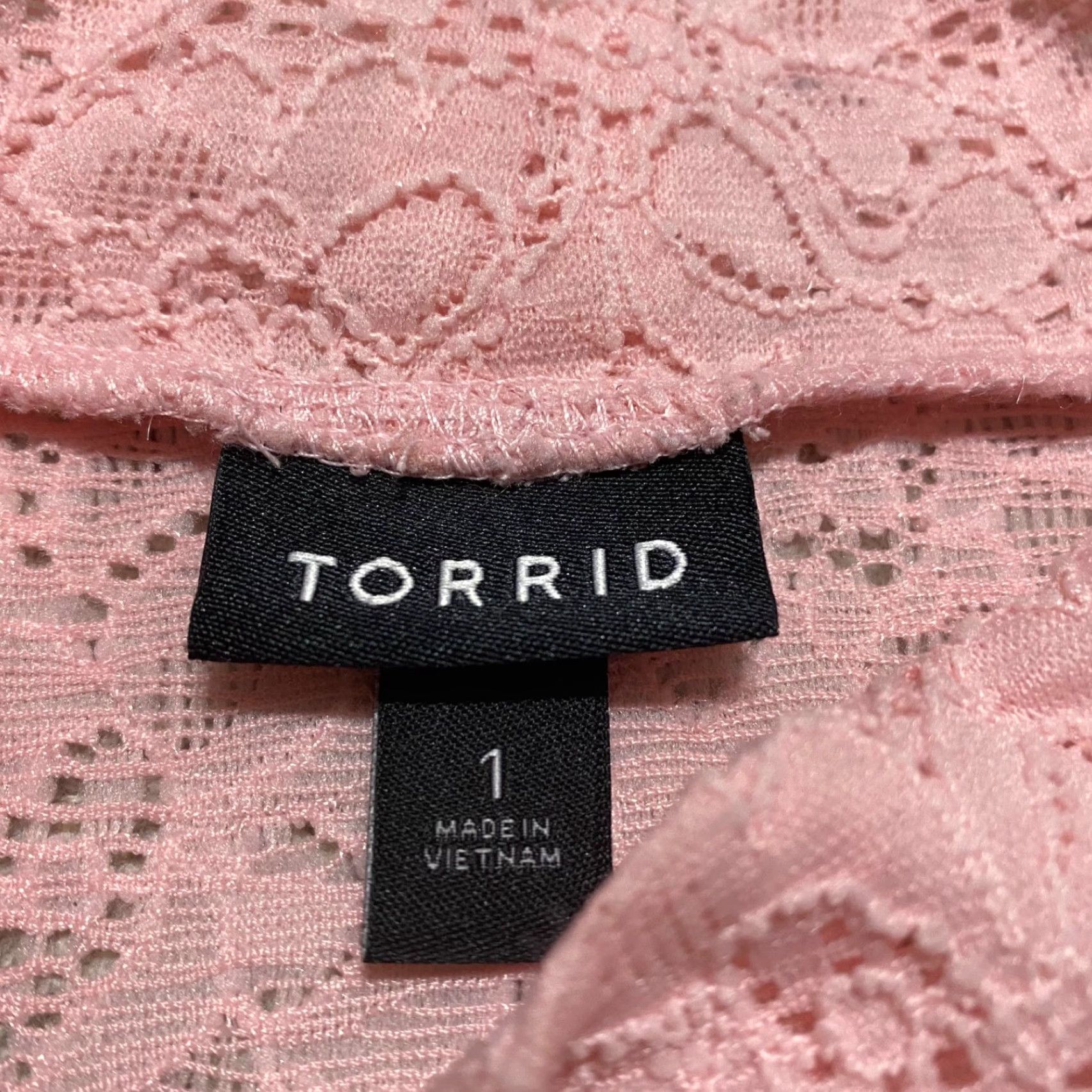 Torrid Torrid Shirt 1X Pink Floral Lace Mock Neck Long Sleeve Nylon Blouse Womens Plus Size 1X Spring Summer Fall Womens Size XL / US 12-14 / IT 48-50 - 3 Thumbnail