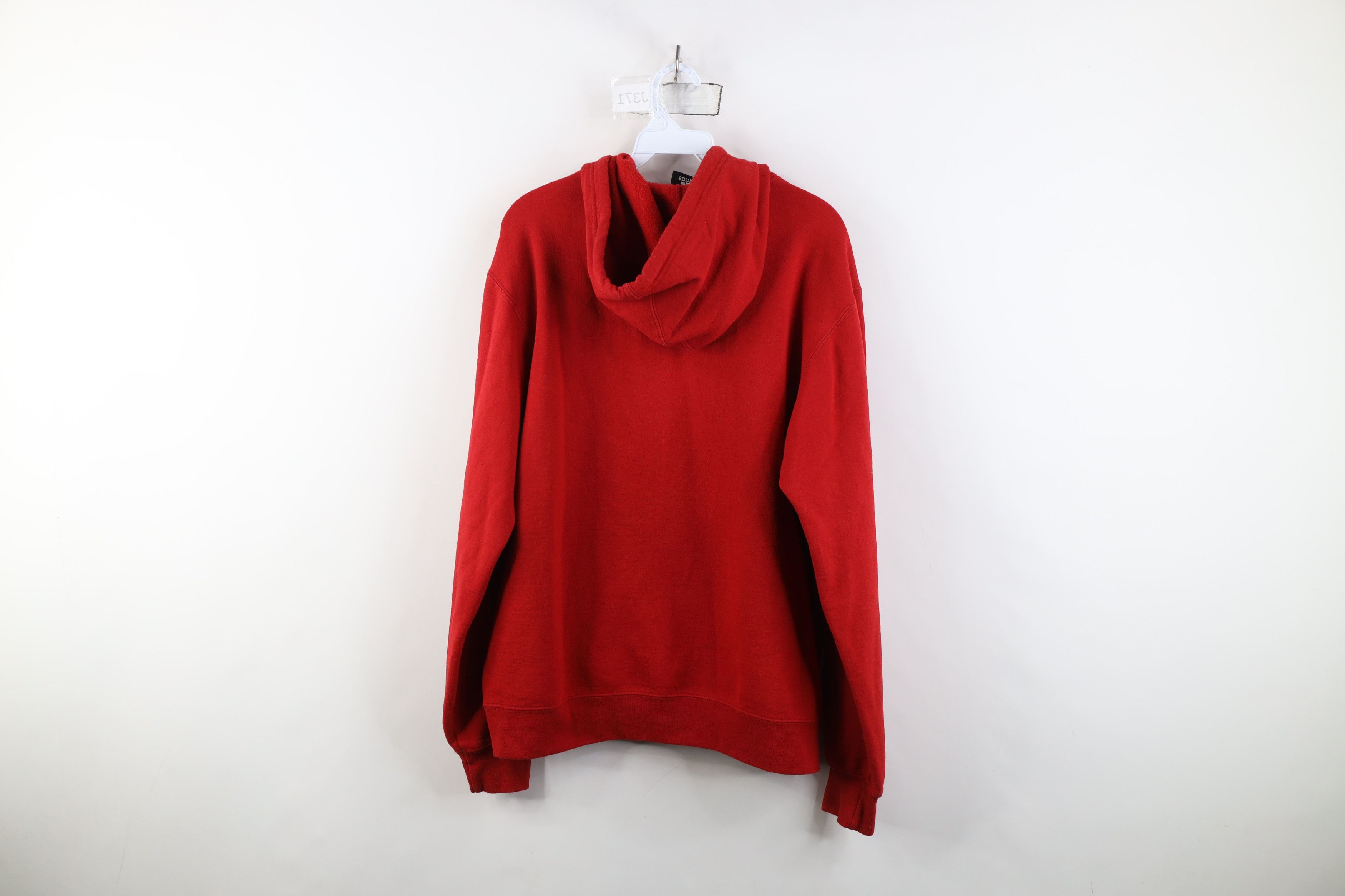 Adidas Vintage Y2K Adidas Blank Heavyweight Hoodie Sweatshirt Red Size US L / EU 52-54 / 3 - 11 Thumbnail