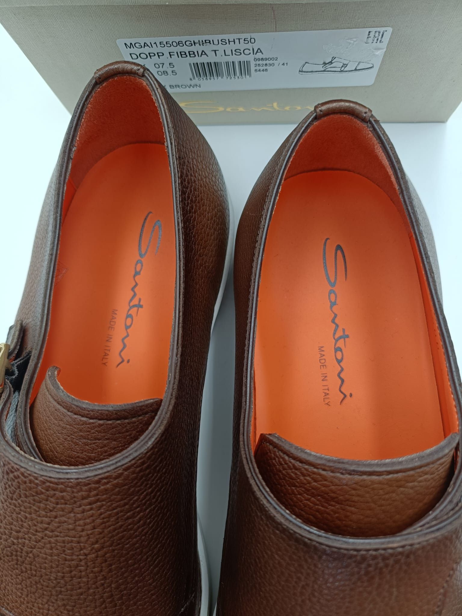 Santoni Santoni Double Monk Strap Sneakers - Brown Leather Size US 8.5 / EU 41-42 - 6 Thumbnail