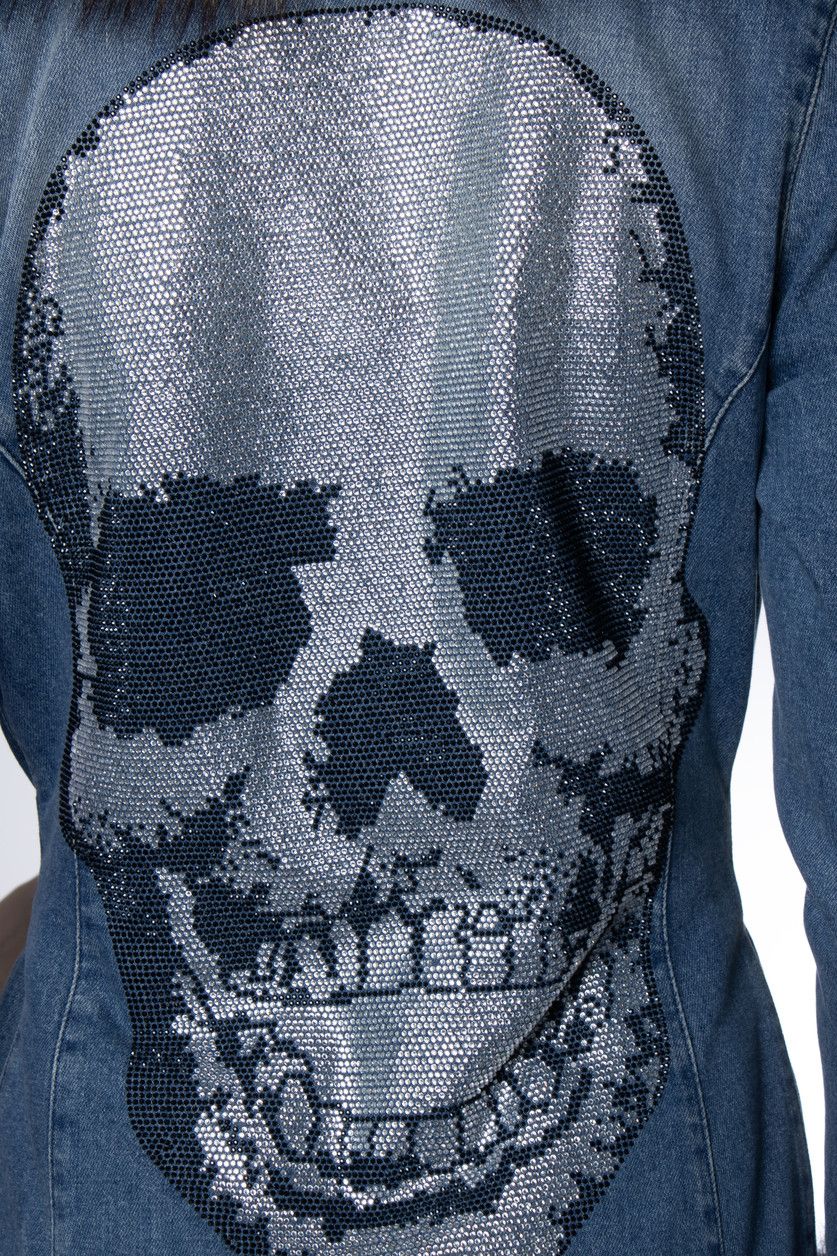 Philipp Plein Philipp Plein, denim trench coat with fur collar Size S / US 4 / IT 40 - 6 Thumbnail