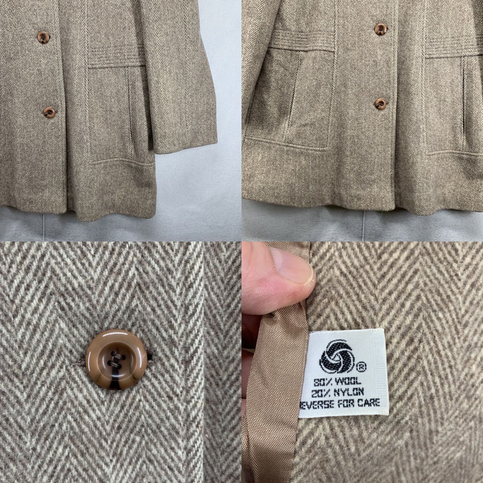 Vintage VINTAGE Herman Kay Coat Woman Pea Coat Wool Beige 80% wool 20% Nylon 43x32 Size M / US 6-8 / IT 42-44 - 8 Thumbnail