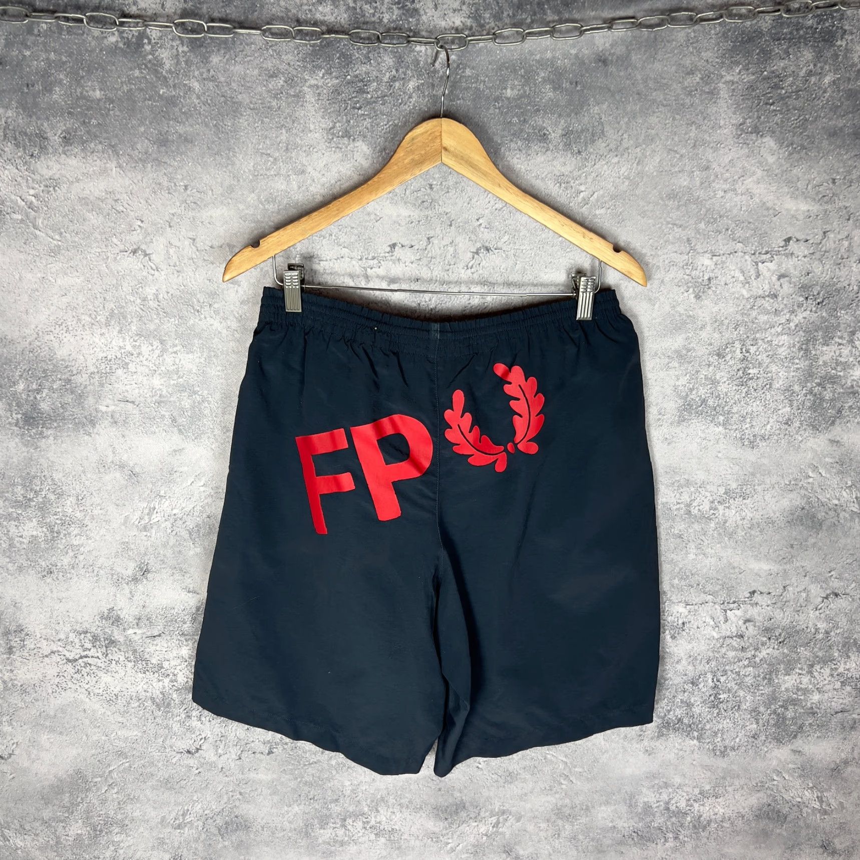 Fred Perry Fred Perry Men’s Black Polyester Logo Back Shorts M Vintage Size US 31 - 4 Thumbnail