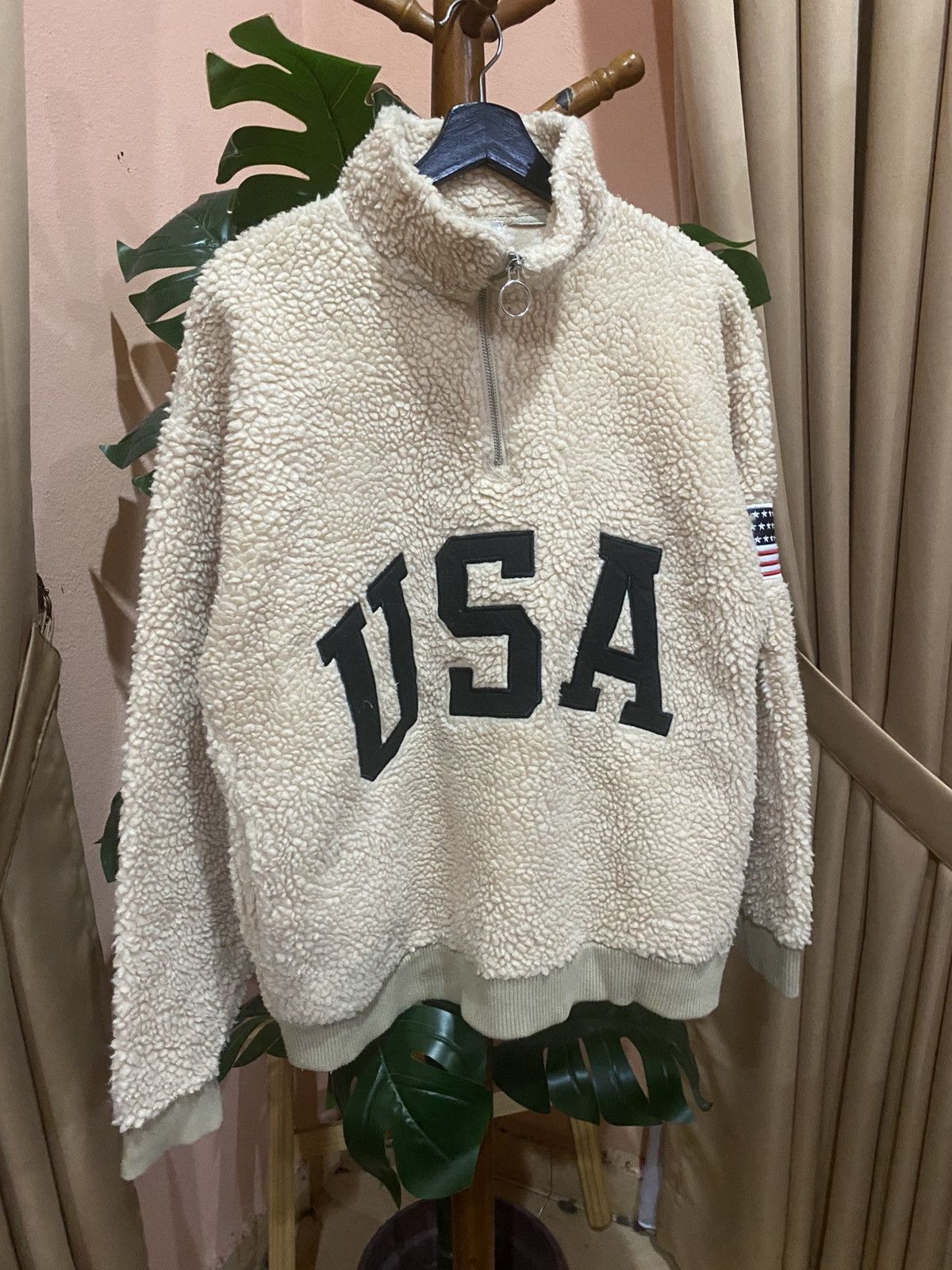 Japanese Brand Vintage USA Sherpa Fleece Pullover Cozy Quarter-Zip Sweater Size US M / EU 48-50 / 2 - 3 Thumbnail