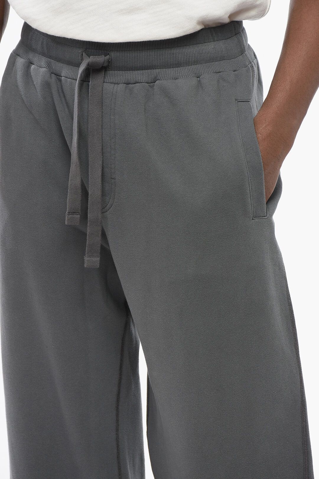 Dolce & Gabbana og1mm0825 Brushed Cotton Wide Leg Sweatpants & Joggers Grey Size US 34 / EU 50 - 3 Thumbnail
