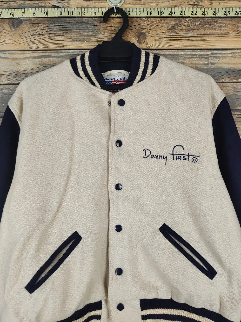 Japanese Brand Danny First Navy Cream Varsity Jackets #W1071 Size US S / EU 44-46 / 1 - 7 Thumbnail