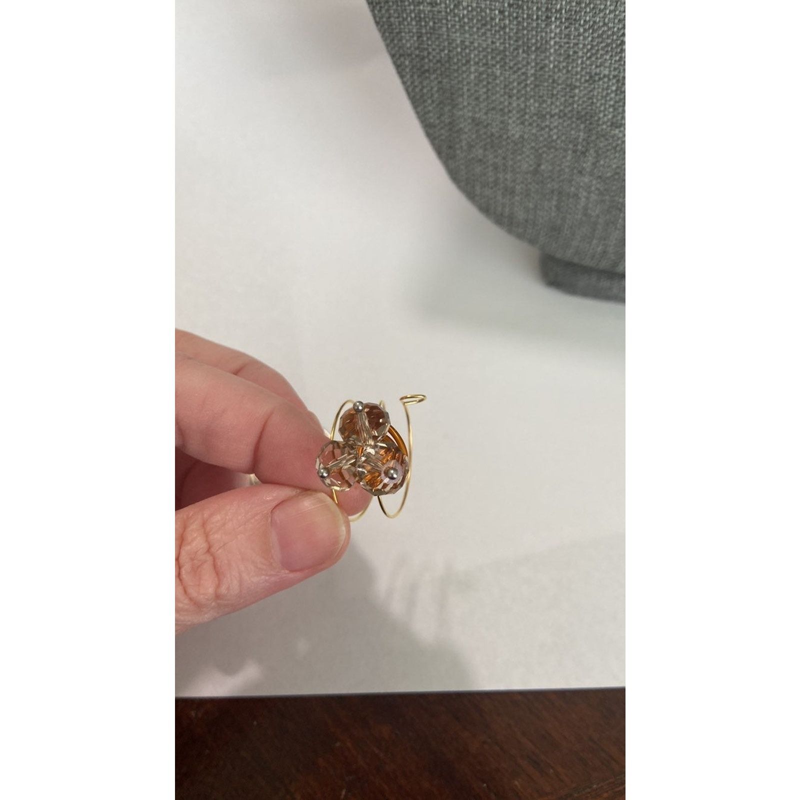 Handmade Handmade bead cluster ring gold tone Size ONE SIZE - 4 Thumbnail