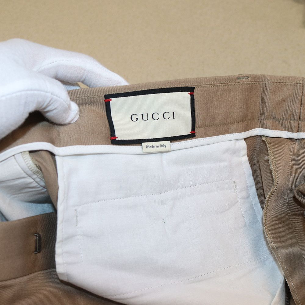 Gucci Gucci Beige Cotton Chino Trousers with Side Detail Size 50R - 5 Thumbnail