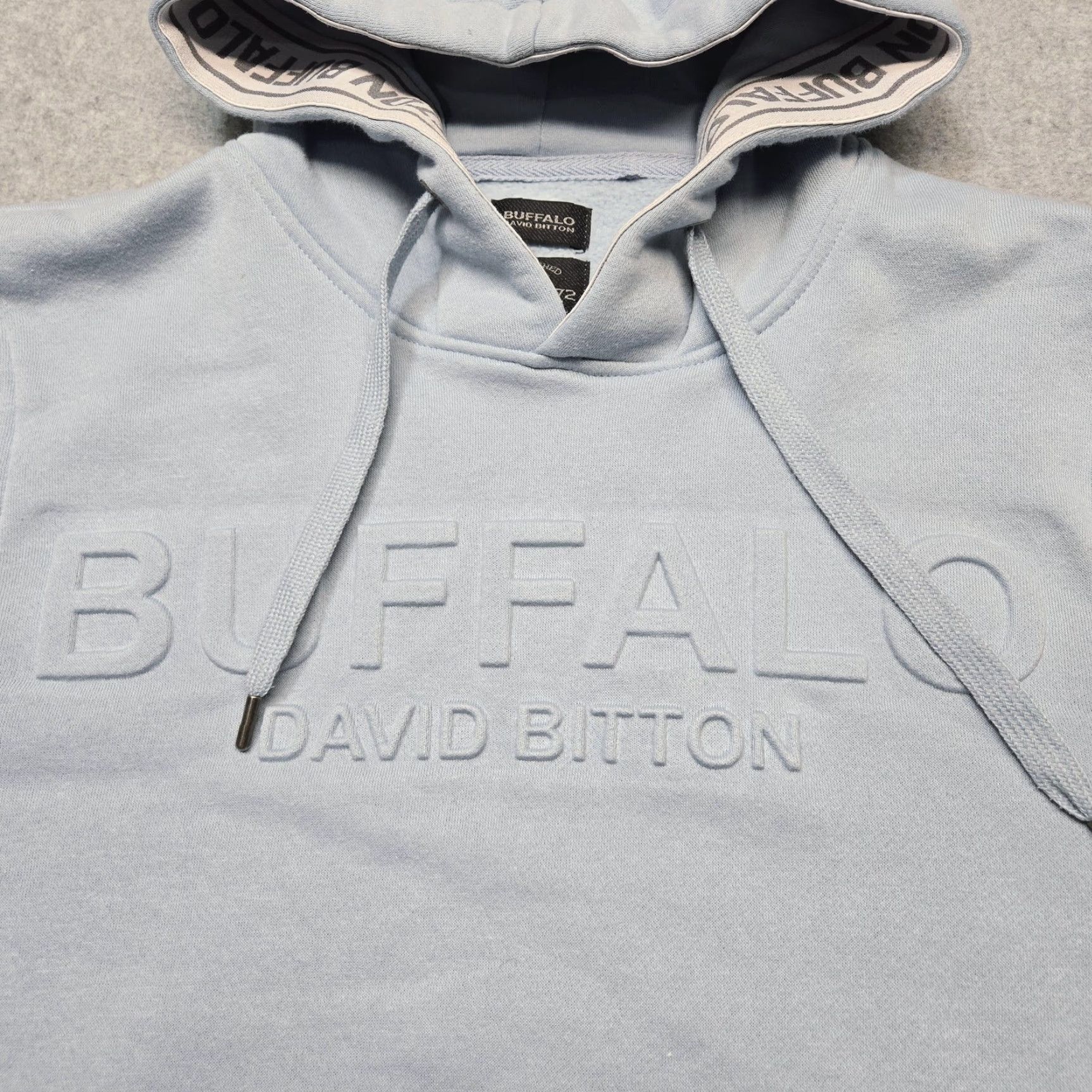 Buffalo David Bitton Buffalo David Bitton Hoodie Mens S Blue Pullover Fleece Embossed Logo Drawstring Size US S / EU 44-46 / 1 - 7 Thumbnail