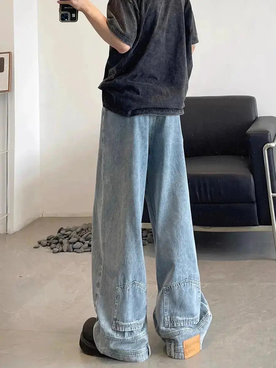 Japanese Brand Retro washed inverted wide leg jeans Size US 32 / EU 48 - 2 Thumbnail