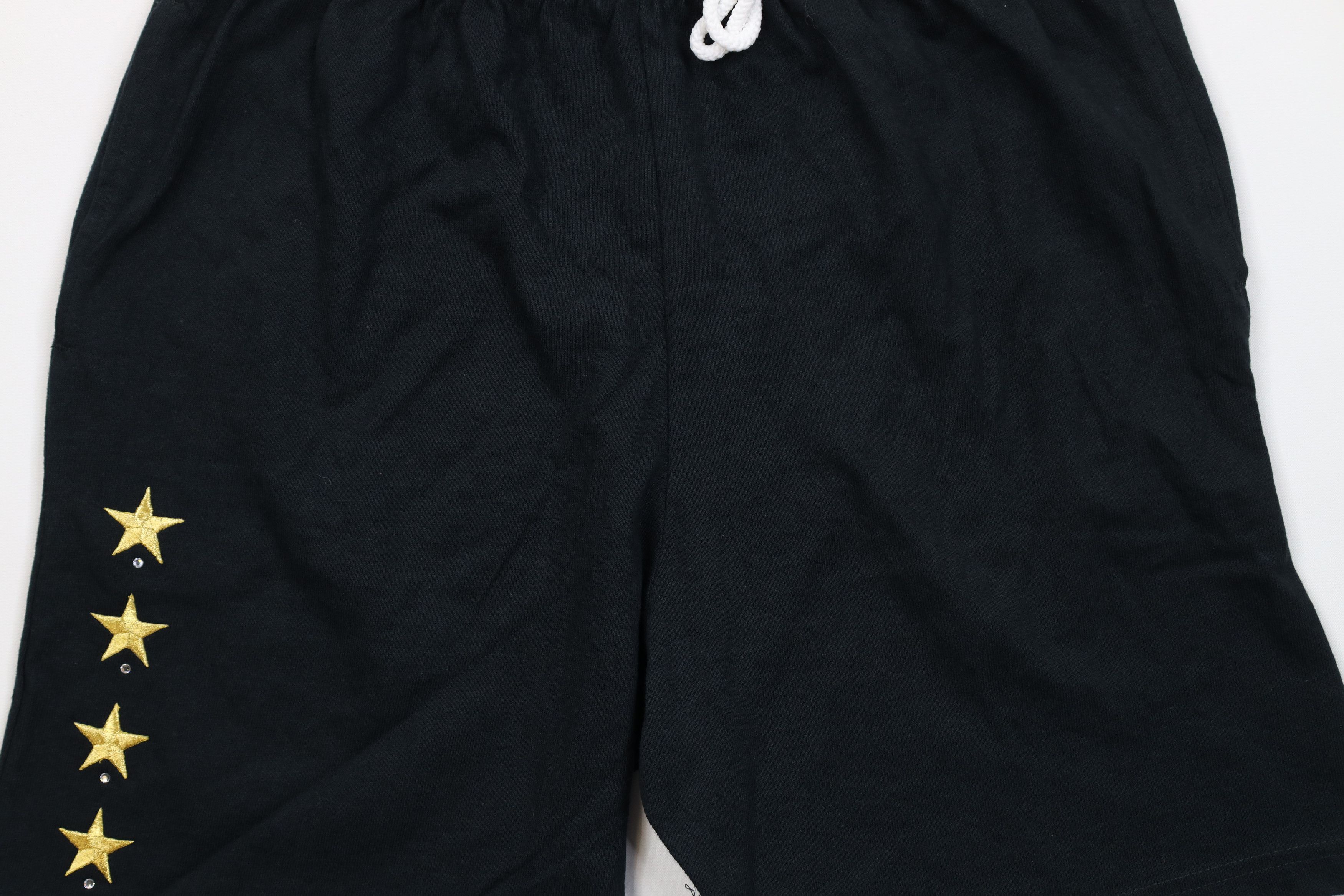 Vintage Vintage 90s Streetwear Sequin Star Cotton Shorts Black USA Size 28" / US 6 / IT 42 - 3 Thumbnail