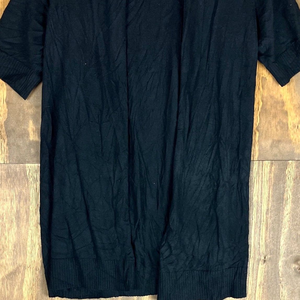 Vintage Chicos Womens Cardigan Black Ribbed Open Front Short Sleeve 0 (S) Cardigan Sweater Womens Size S Black Knit Style Tight-Knit Casual Workwear Everyday Size S / US 4 / IT 40 - 3 Thumbnail