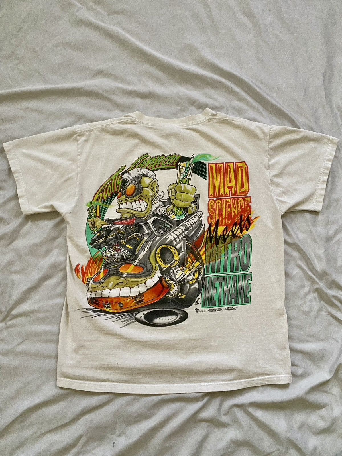 Fruit Of The Loom Vintage Scotty Cannon “Mad Science Meets Nitro Methane” Tee Size US L / EU 52-54 / 3 - 1 Thumbnail