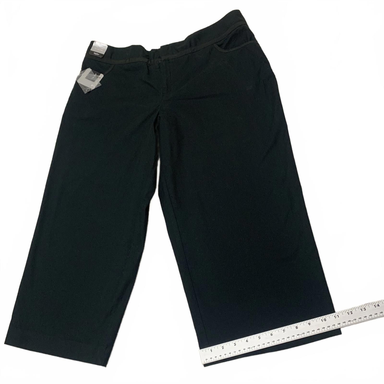Mossimo Mossimo Women's Size 20W Black Cropped Wide-Leg Pants Size 42" / US 20 - 3 Thumbnail
