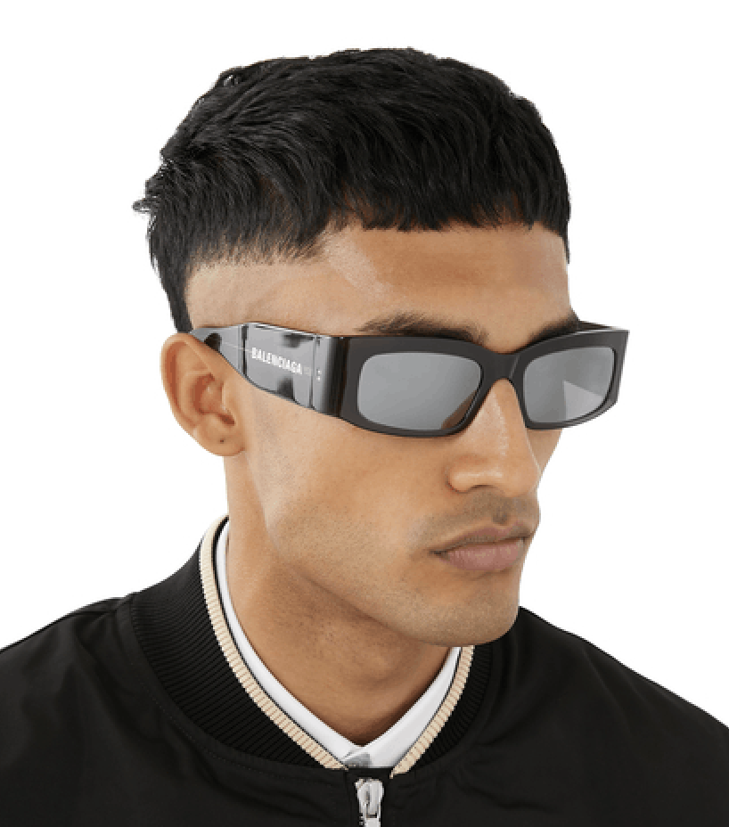 image of New Balenciaga Paper Bb0328S - 003 Mirror Sunglasses in Silver, Men's
