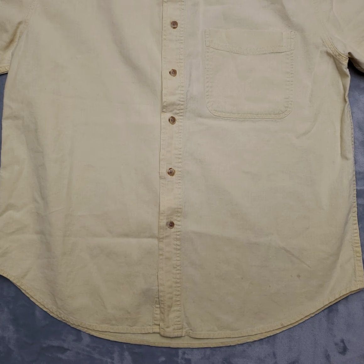 Vintage VTG Adirondack Shirt Mens L Yellow Linen Linen Blend Outdoor Island Comfort Button-Up Collared Pocket Short Sleeve Casual Size US L / EU 52-54 / 3 - 2 Thumbnail