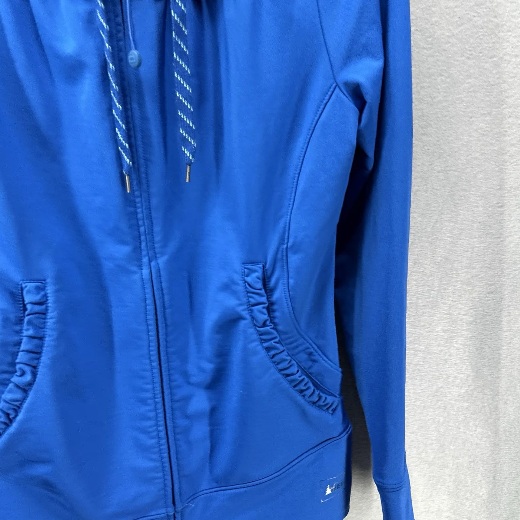 Vintage REI Hoodie Womens Small Blue Active Full Zip Stretch Lux Athletic Ruffle Quiet Size S / US 4 / IT 40 - 5 Thumbnail