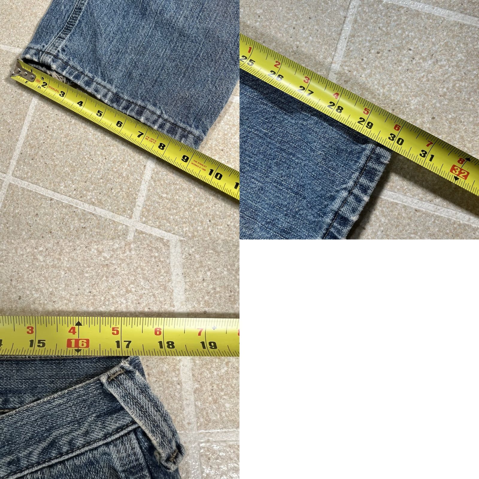 Lee Lee Jeans Y2K Carpenter Denim Wide-Leg Distressed 34x30 Mens Blue Cotton Denim Jeans Size US 34 / EU 50 - 8 Thumbnail